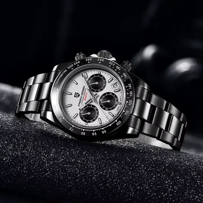 PAGANI DESIGN – montre à Quartz noire pour hommes