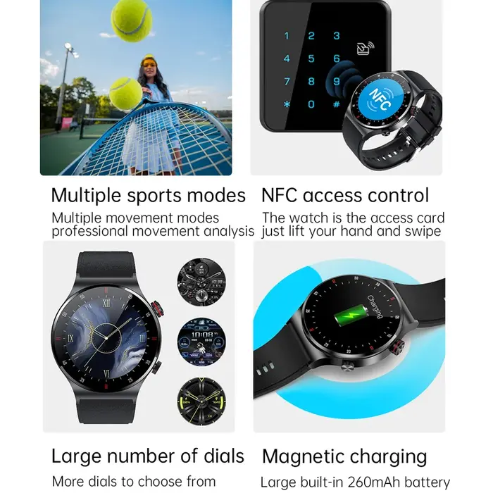 2025 nouvelle montre intelligente NFC hommes AMOLED 390*390 HD écran GPS sport fréquence cardiaque Bluetooth appel homme d'affaires montre intelligente pour Android