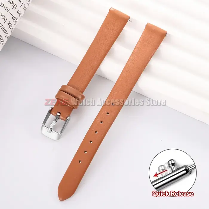 Bracelet de montre en cuir de veau véritable, 10 mm, 12 mm, 14 mm, 16 mm, 18 mm, 20 mm, 22 mm, pour montres DW Daniel Wellington, bracelet ultra-fin pour femmes.